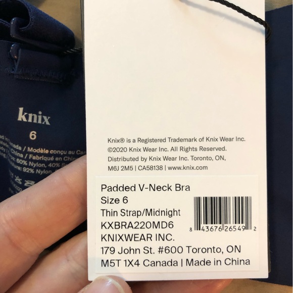 Brand new Knix wireless v-neck thin strap padded bra - size 6 orchid - Picture 12 of 14